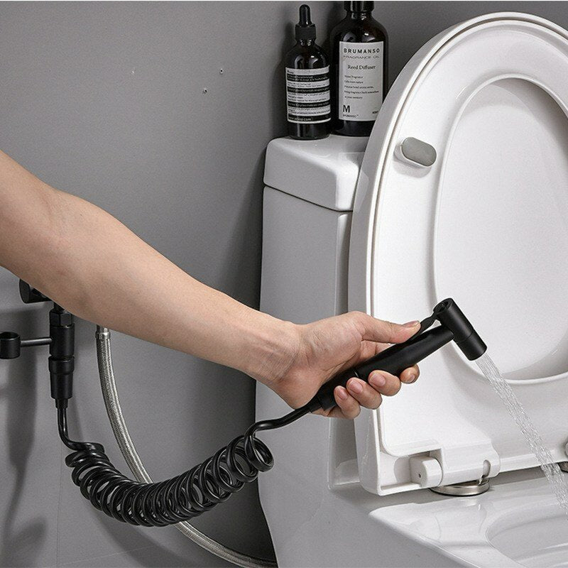 Stainless Steel Handheld Bidet Sprayer for Toilet Diaper Bidets Attachment Dual Function Shattaf with Hose Cleaning Tools Set