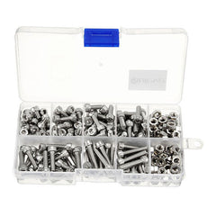M4SH1 M4 Stainless Steel Hex Socket Cap Head Screws Bolts Nuts Assortment Kit 250Pcs