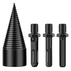 4Pcs 32/42mm Round/Square/Hexagonal Shank Firewood Drill Bit Splitter Wood Split Cone For Tree Cutting