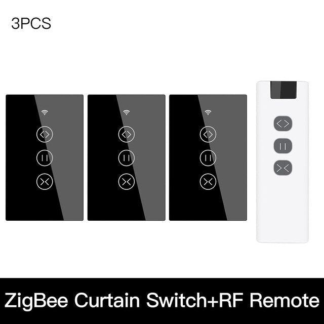 433MHz Smart Touch Curtain Switch Roller Blinds Shutter Wireless Control Relay Status Works with Alexa Google Home