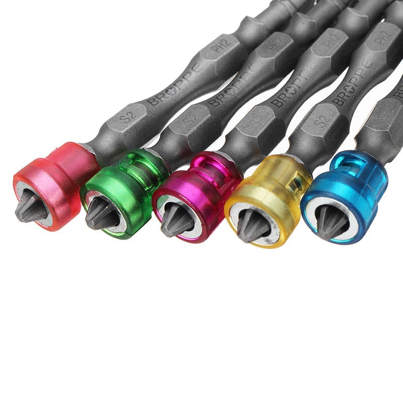 5pcs Double Head 65mm S2 Alloy PH2 Phillips Magnetic Screwdriver Bits 1/4 Inch Hex Shank