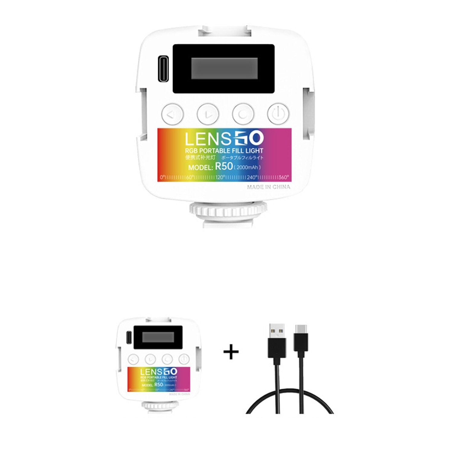 Video Light 2500K-9000K Mini LED Lamp Photography Lighting With 3 Cold Shoe for Photography Studio Video Live Broadcast Selfie