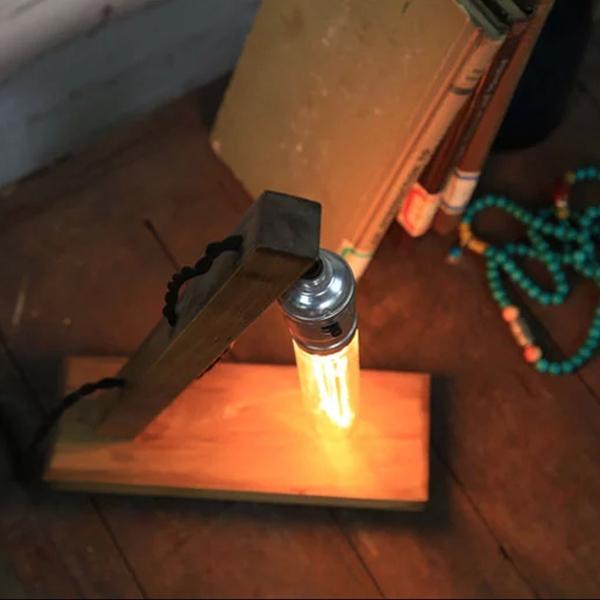 Retro Wood UK Plug E27 Edison Table Lamp Cafe Home Bar Decoration