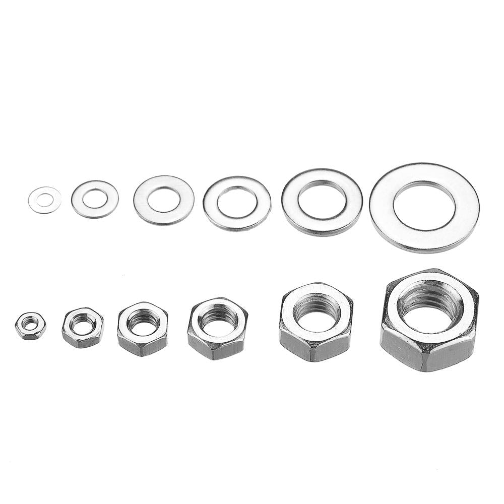 137Pcs M2 to M8 Stainless Steel Flat Washer Spacer Hex Nut M2/M3/M4/M5/M6/M8 Kit