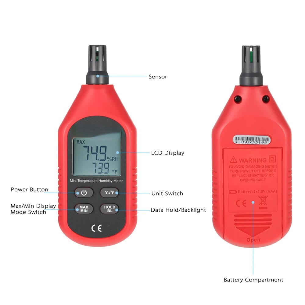 Portable Indoor Mini Digital Temperature Humidity Meter Thermometer Hygrometer