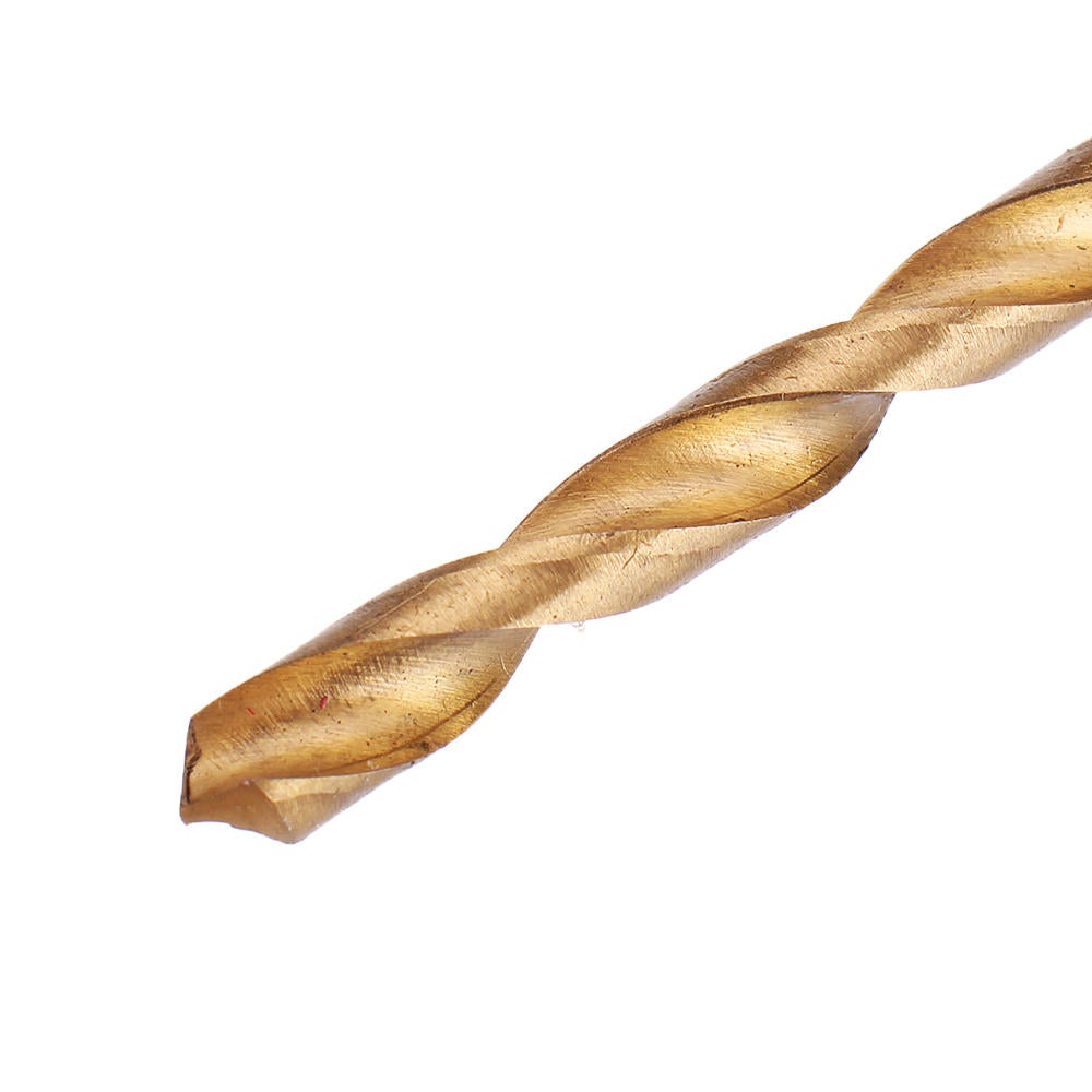 13Pcs M2 HSS 6542 Twist Drill Bit Set 1-6.5mm Titanium Coated Drill Bit with Metal Box for Wood Metal Drilling