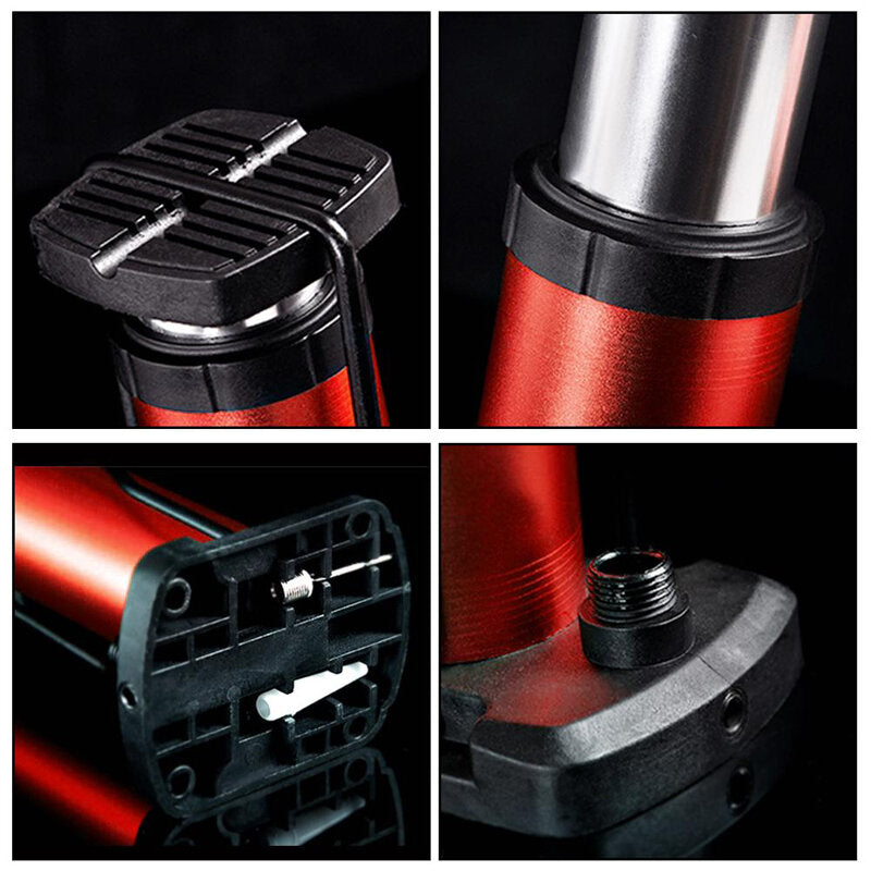 120PSI Cycling Bicycle Foot Activated Pump Aluminum Alloy Mini Mountain Road Bike Pump