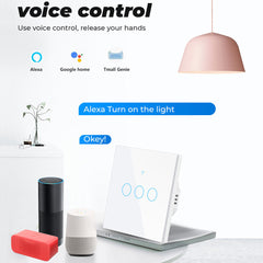 WiFi Light Switch 220V RF433 Remote Control No Neutrual Wire And Have Neutural Wire 2 Way Control Timer Works With Alexa Google Home