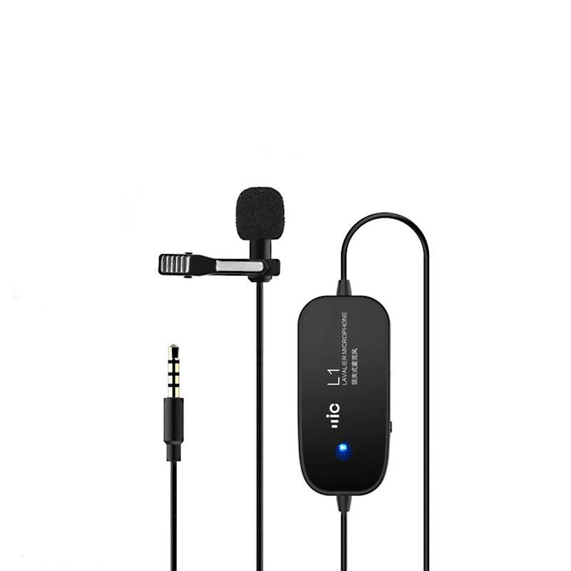 Lavalier Microphone Rechargeable Lapel Condenser Clip-on Handsfree Collar Mic for Mobile Phone DSLR Camera PC Laptop