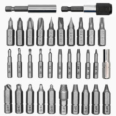 33pcs Damaged Screw Extractor Set with Screwdriver Bits for Broken Screw HSS Broken Bolt Extractor Screw Remover Kits