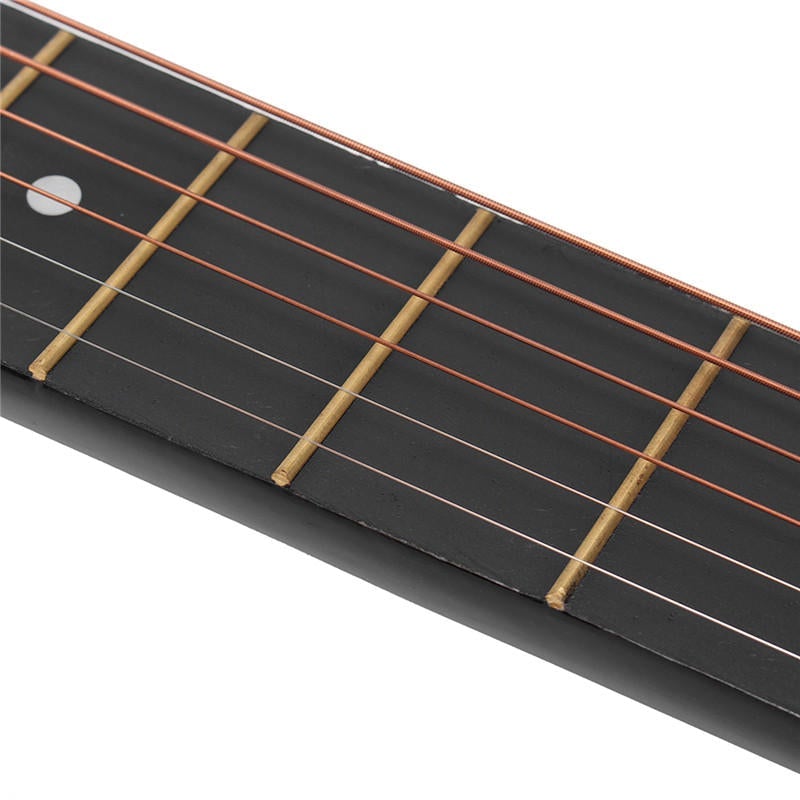 38 Inch Wooden Angled Acoustic Guitar 6 Color Folk Guitar with Storage Bag Gift for Beginner