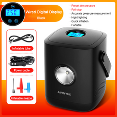 12V Digital Air Pump Portable 120W Tire High Power Electric Inflatable Pump with LED Light for Car Motorcycles Bicycles