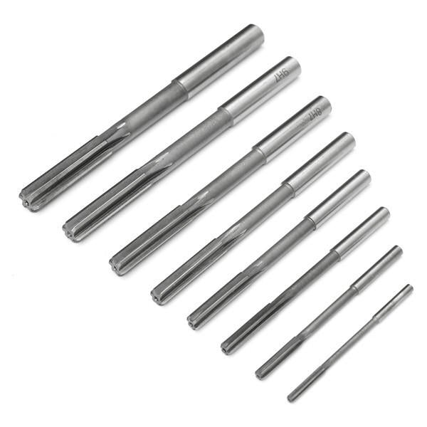 8pcs 3/4/5/6/7/8/9/10mm HSS Straight Shank Chucking Reamer Set Milling Cutter Tool