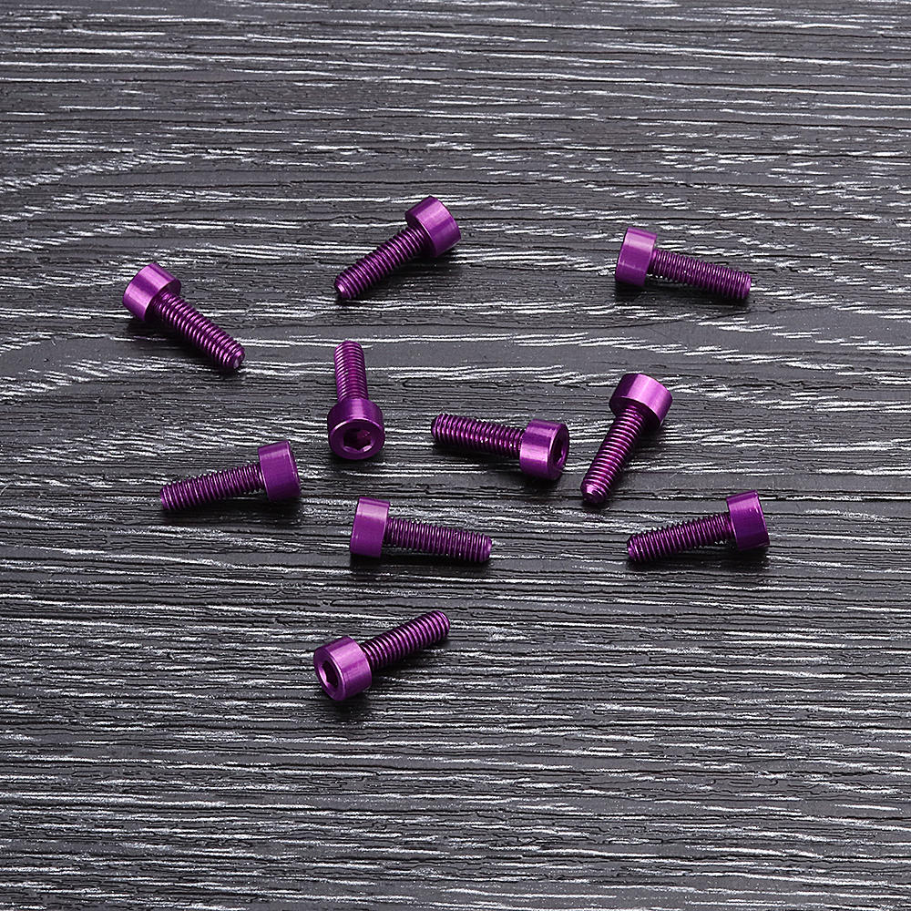 10Pcs M310mm Hex Socket Screw M3 Cap Head Bolt 7075 Aluminum Alloy Multicolor