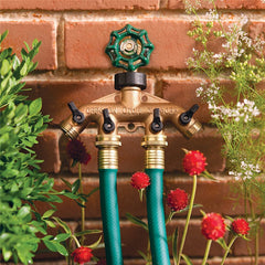 American Standard 3/4 Inch 4 Way Brass Hose Faucet Manifold Water Segregator Garden Tap Connector Splitter Switcher Control Shut Off Valve