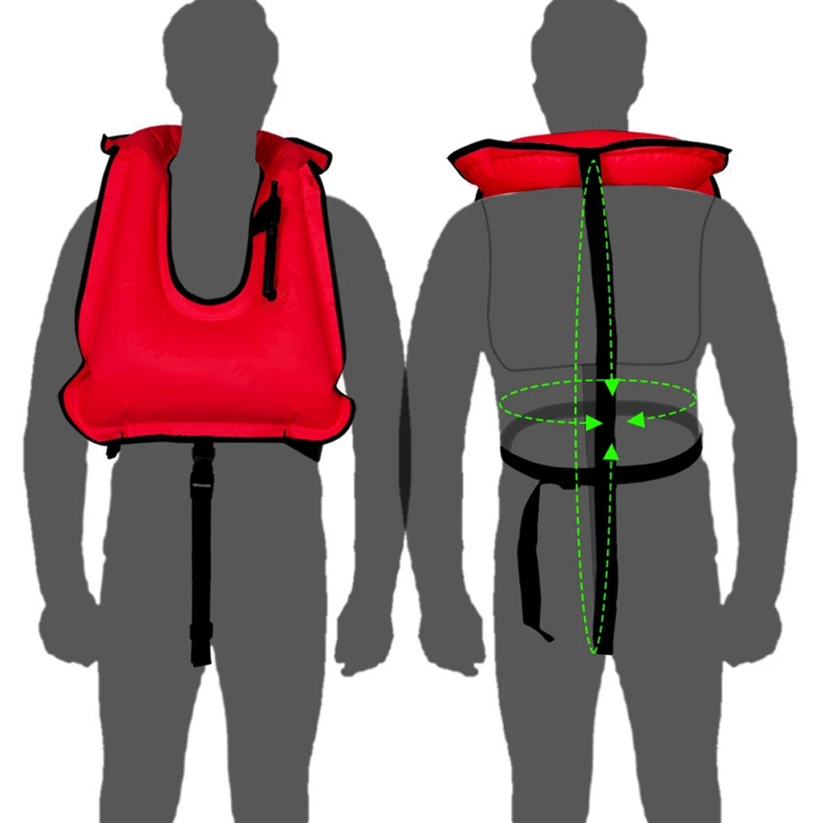Adult Inflation Life Jacket Portable Snorkel Swim Vest for Snorkeling Swimming Diving Safety