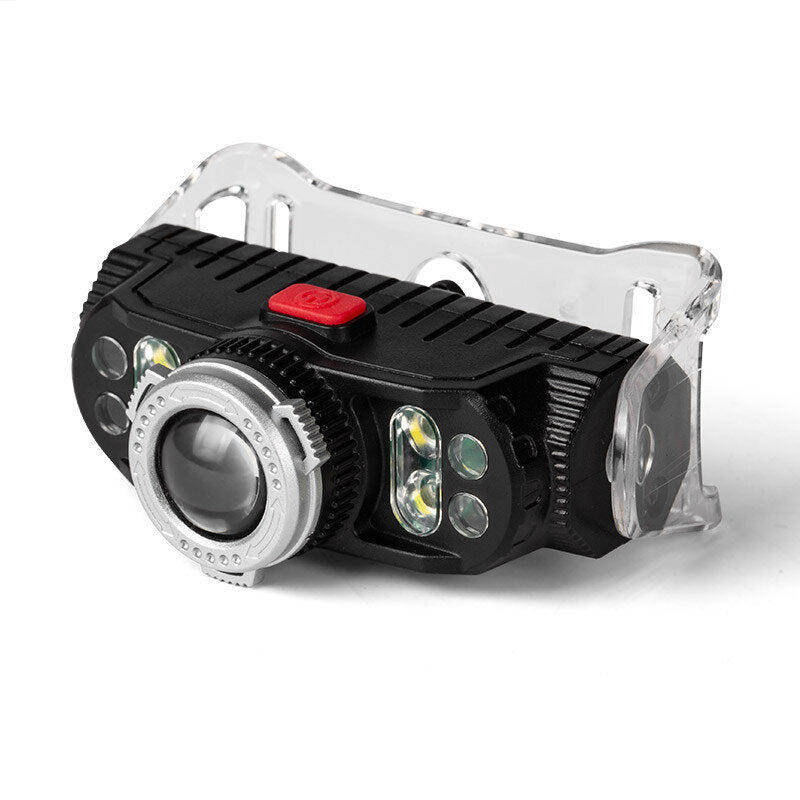 Induction LED Headlamp Super Bright Zoomable 4 Modes USB Rechargeable Work Light Flashlight with Magnet