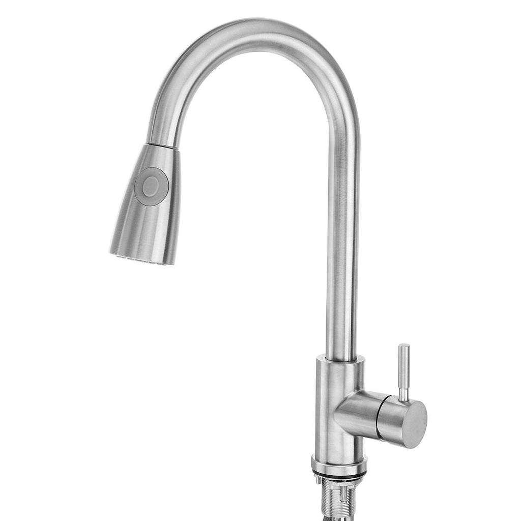 Kitchen Sink Faucet Pull Out Sprayer Head Two Water Spray Mode Stainless Steel Mixer Tap