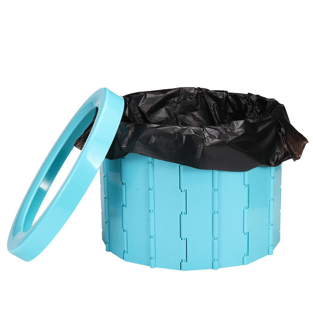 Folding Toilet Seat Clean Bucket Fishing Wash Bucket Leak-proof Storage Barrel for Outdoor Camping Travel Emergency Toilet Large