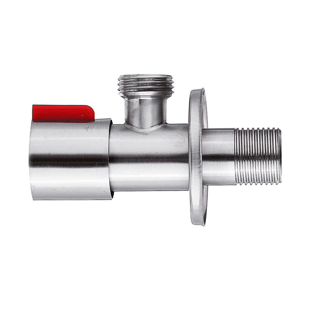 Stainless Steel Brushed Hot & Cold Water Triangle Valve G1/2 Thread Angle Valves w/ Rotatable Switch for Toilet Sink Heater