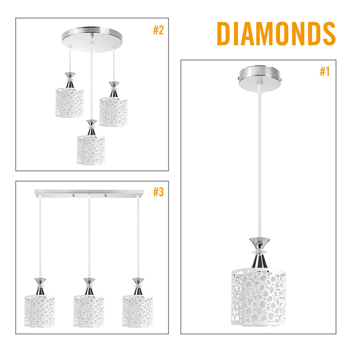 Modren Dining Room Adjustable Loft Glass Ceiling Light Lamp Shade Pendant Light Without Bulb