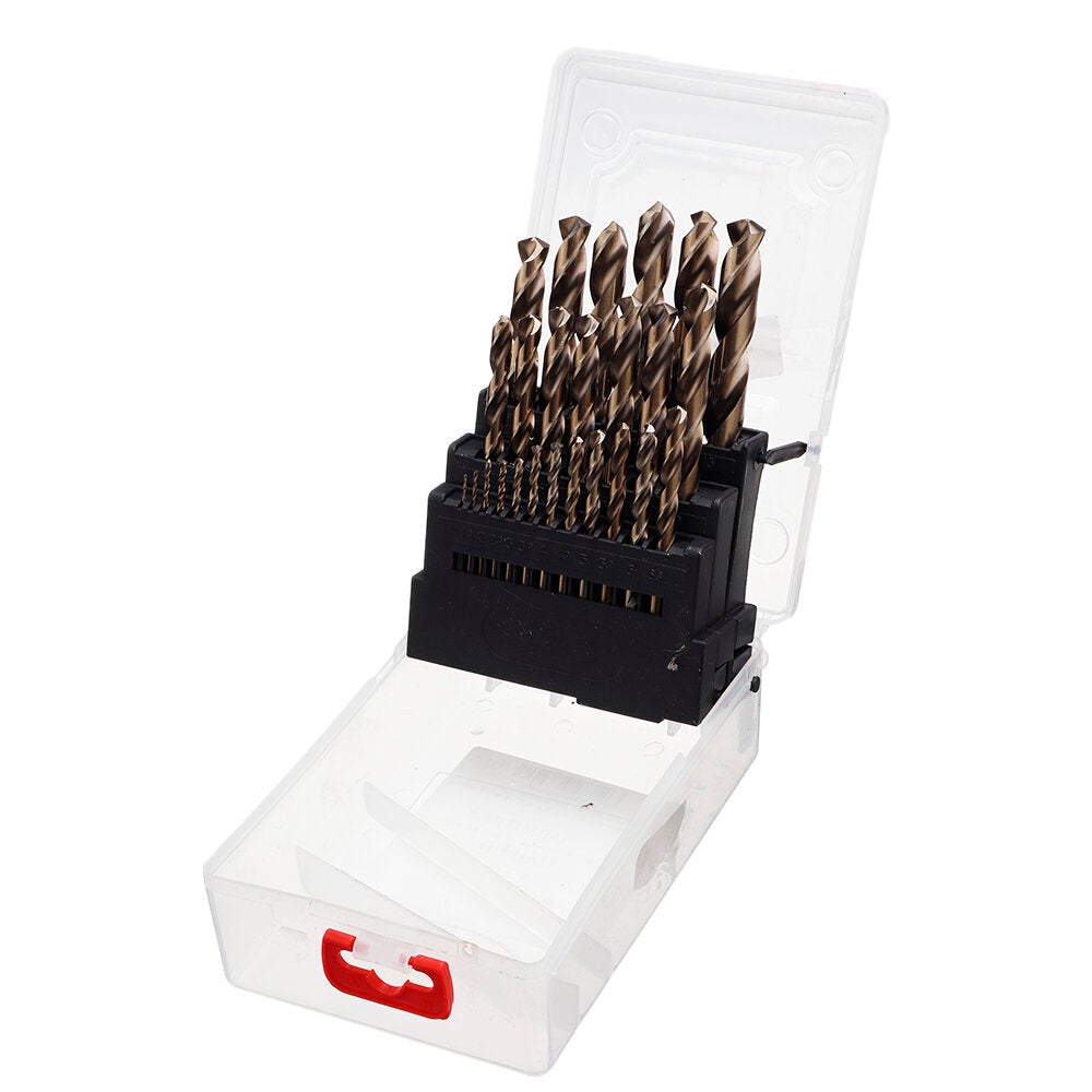 M35 Cobalt Drill Bit Set HSS-Co Jobber Length Twist Drill Bits with Plastic Case