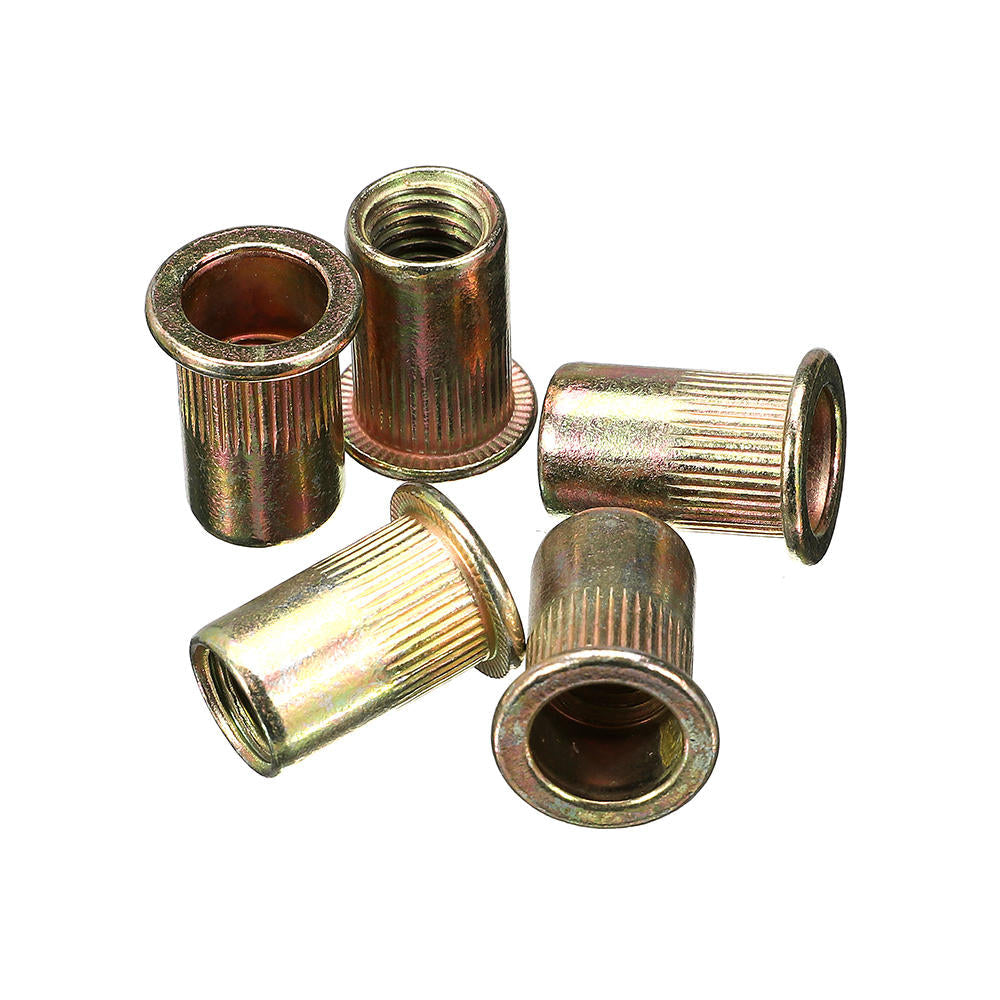 115Pcs Mixed Zinc Plated Rivet Nut Rivnuts Blindnuts Nutserts M4-M10 Nut Insert Rivet Assortment Kits