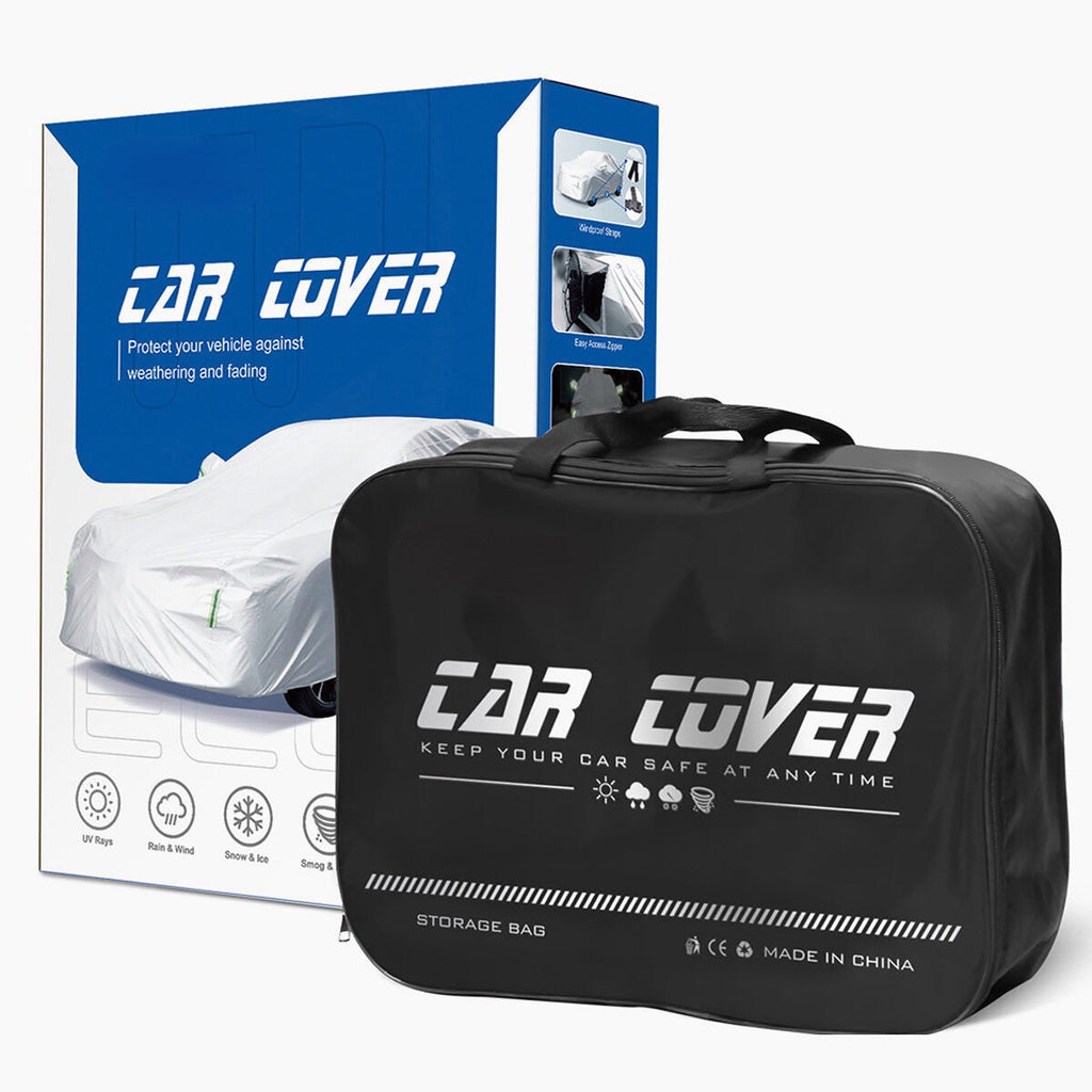 Universal Cotton Full Car Cover L/XL Indoor Outdoor Sun UV Snow Dust Resistant Protection