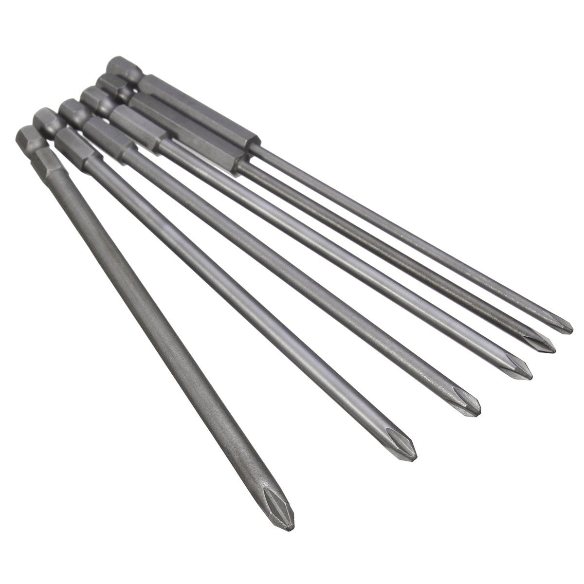 6pcs 150mm Screwdriver Bit 1/4 Inch Magnetic Long Hex Cross Head Screwdriver Bit Set