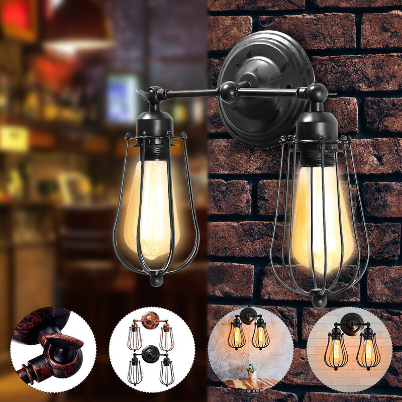 Industrial Wall Light Mounted Sconce Iron Retro Lamp Fixture Room Decor