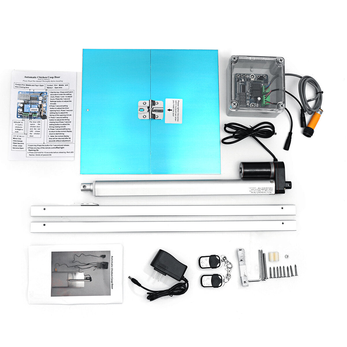 110V-220V 66W Metal Automatic Chicken Coop Door Auto Opener Metal Cage Closer Timer infrared Pet