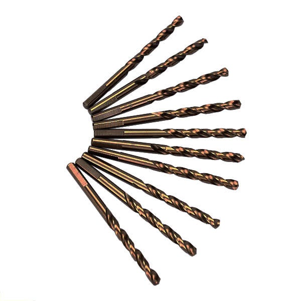 10pcs M35 1/4 Inch Shank Triangle Shank Cobalt Twist Drill Bits
