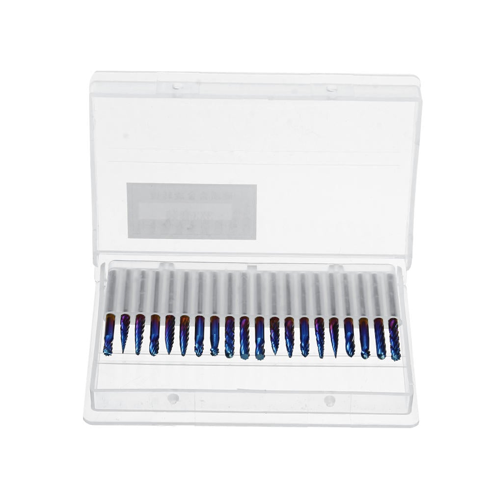 20pcs 3x3mm NACO Blue Coating Burrs Rotary File Tungsten Carbide Router Rasps