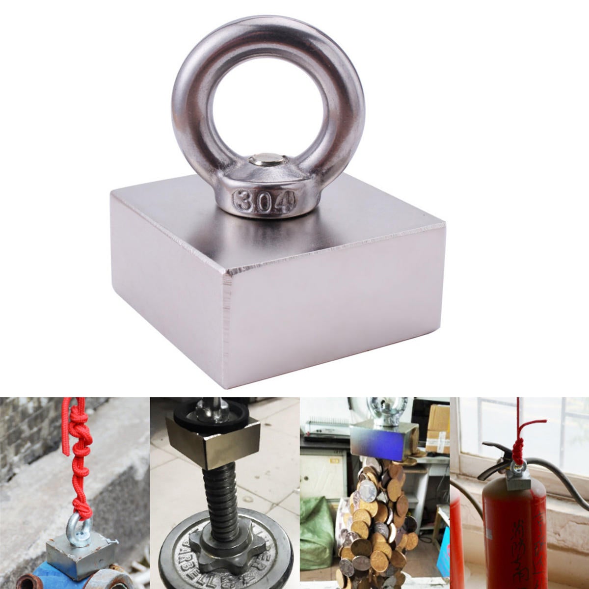 30x30x10mm Metal Detector Neodymium Recovery Magnet Treasure Diving Hunting Fishing Tool
