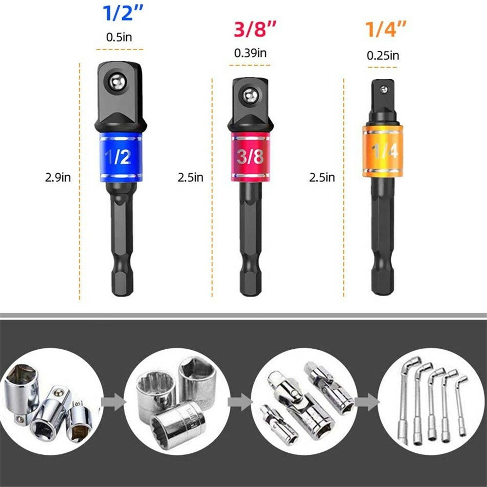 16Pcs/Set Flexible Drill Extension Hex Shank Drill Nut Driver Bit Set