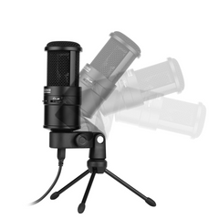 Condenser Desktop Microphone USB Powered Cardioid PC Mic Plug and Play