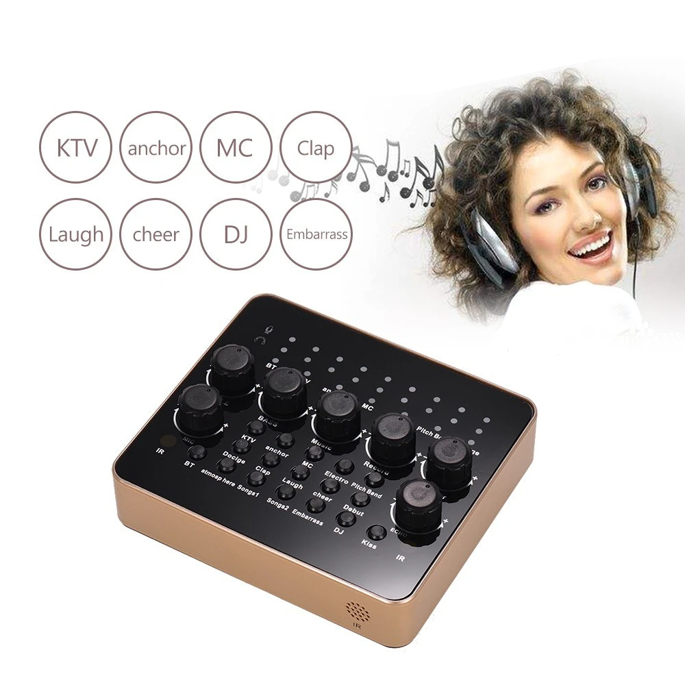 Portable Rechargeable Live Sound Card Voice Changer