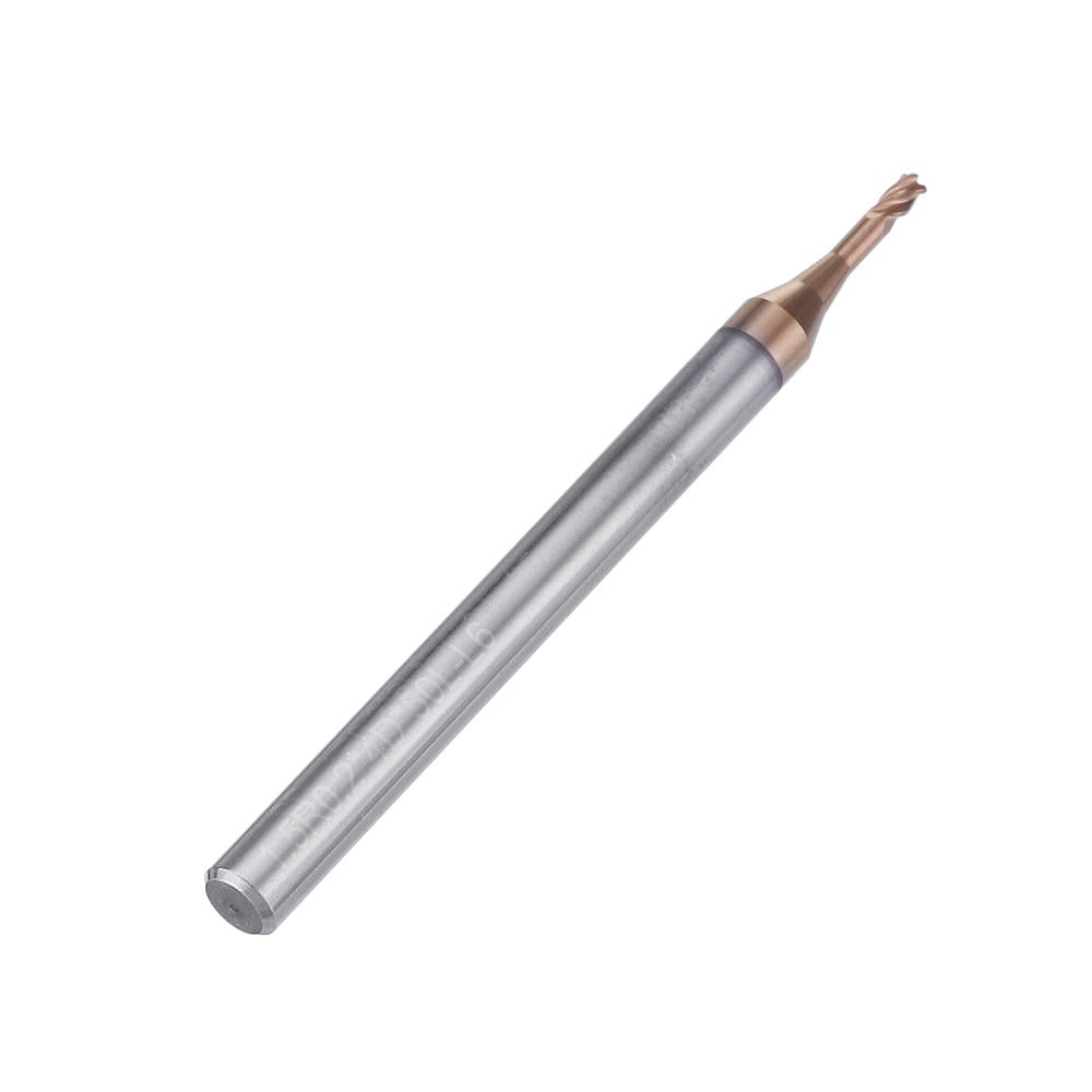 2 Flutes Ball Nose Long Neck End Mill D1.5 R0.2mm HRC60 Deep Notch Milling Cutter