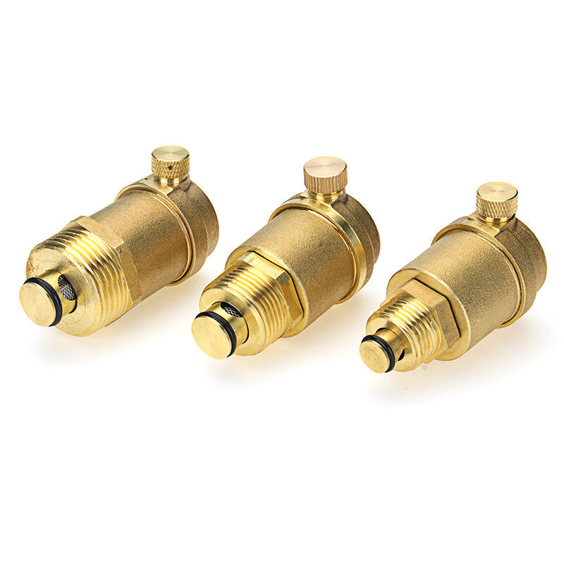 Brass Automatic Air Vent Valve Exhaust Safety Pressure Relief for Water Heater HVAC Pipeline System