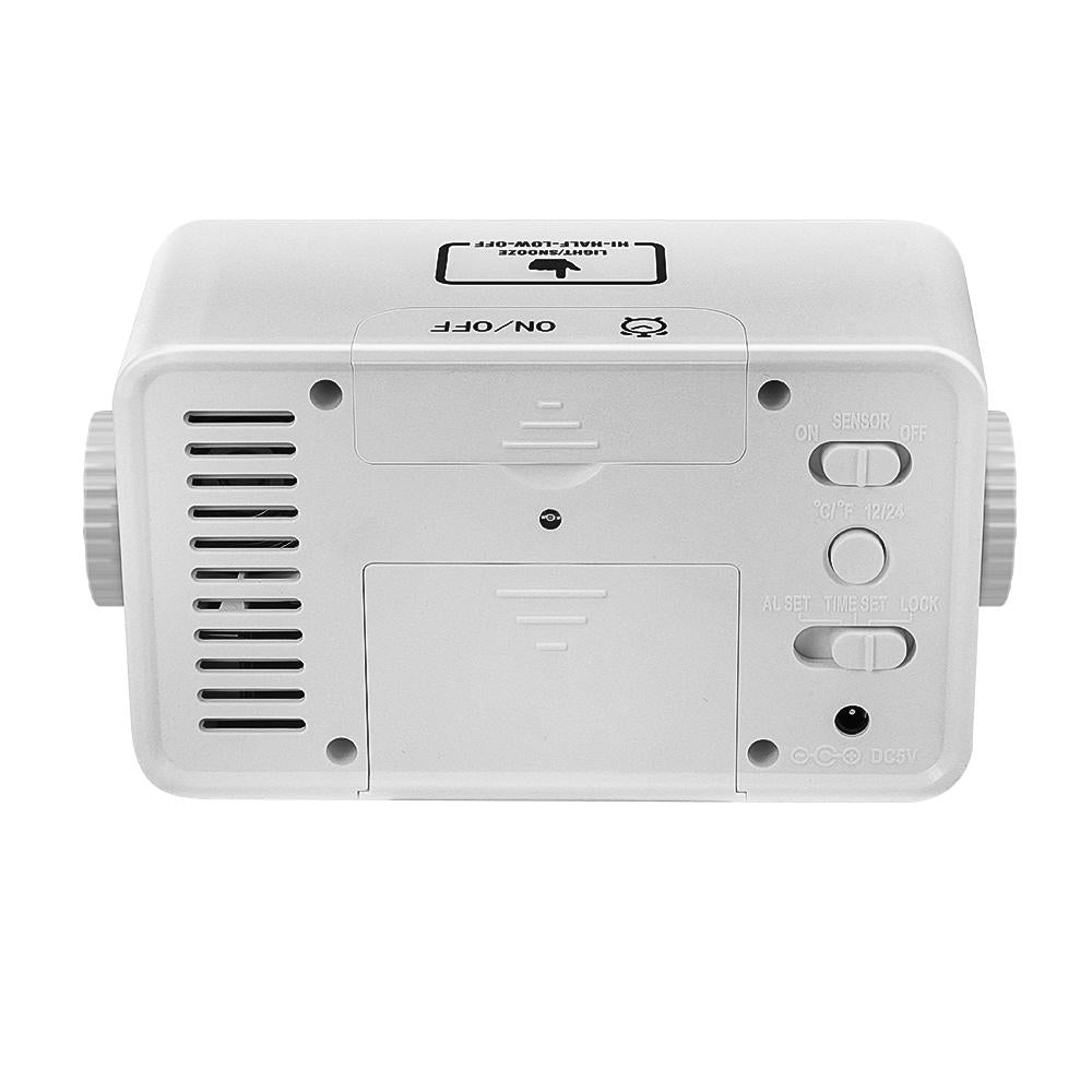 Brother Double Knob Simplified Alarm Clock Touch Adjust Backlight with Temperature Hu