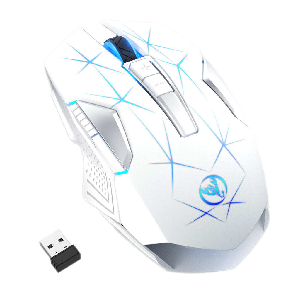 2.4G Wireless Gaming Mouse 7 Buttons Adjustable 1000-2400DPI LED Breathing Light Rechargeable Mouse
