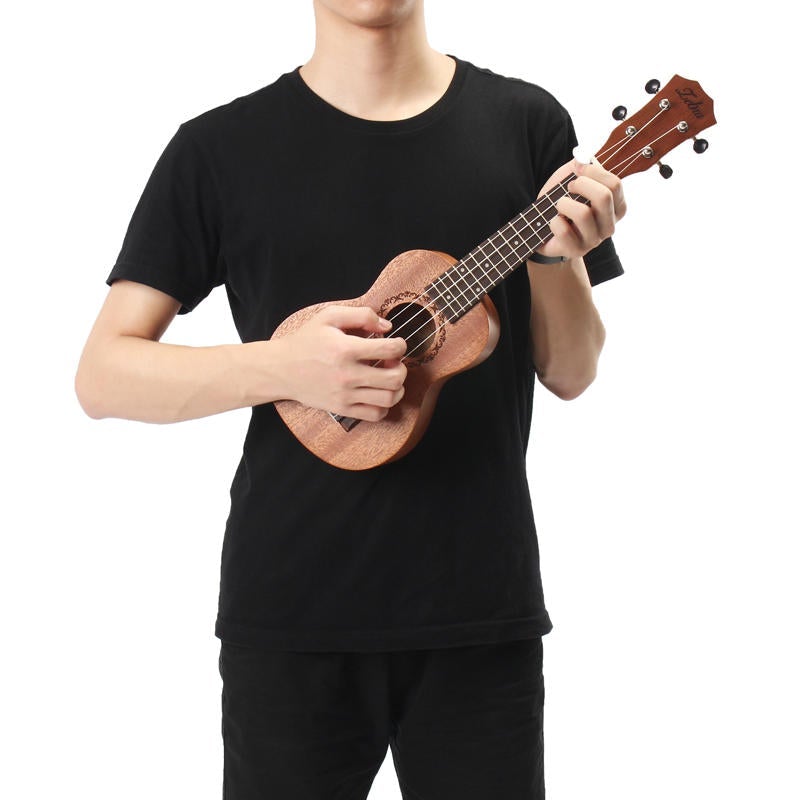 21 Inch Mahogany Ukulele Uke 15 Frets Soprano Hawaiian Guitar Musical Instrument