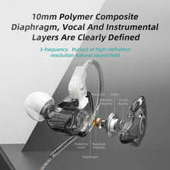 Dynamic In-Ear Wired Earphone Hi-Fi Noice Cancelling Sport Game Earphone Detachable Cable Earplugs Headphone With Microphone