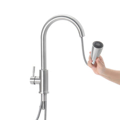 Stainless Steel Hot And Cold Pull Tap Simple Kitchen Sink Faucets