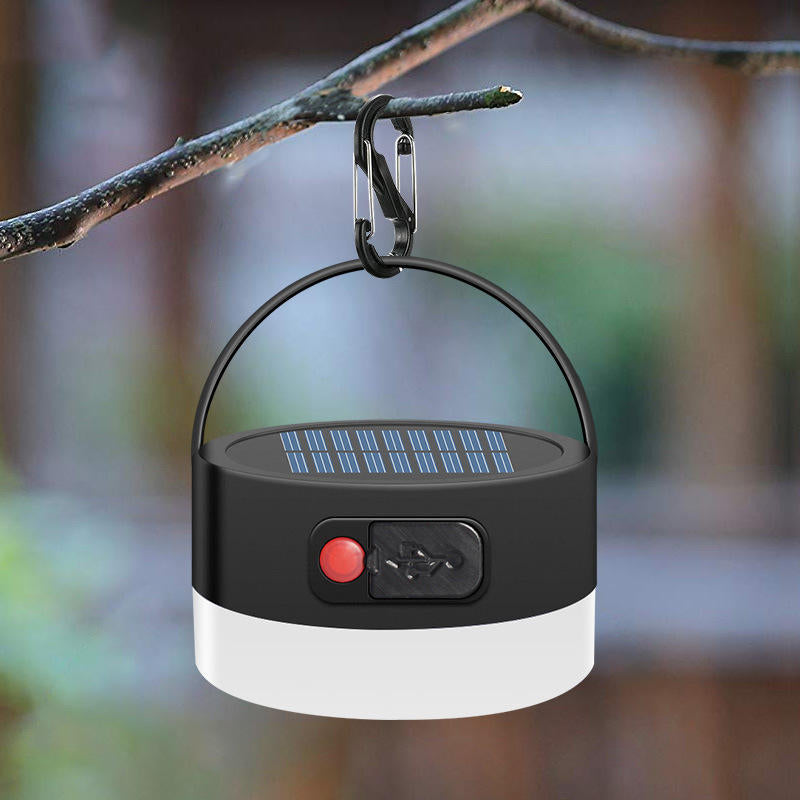 300LM LED USB Solar Camping Tent Light IP55 Waterproof Lamp 4 Modes Outdoor Emergency Lantern