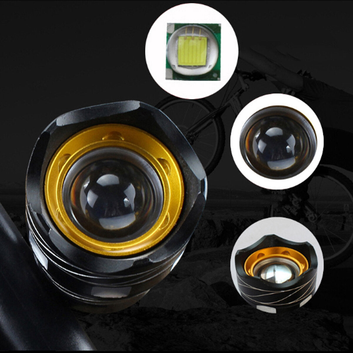 800LM T6 Bicycle Light Three Modes Zoomable Night Riding USB Rechargeable Waterproof