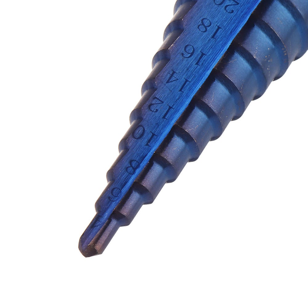 3Pcs 1/4 Inch Hex Shank Blue Nano Coated Step Drill Bit Set 4-12/4-12/4-32mm