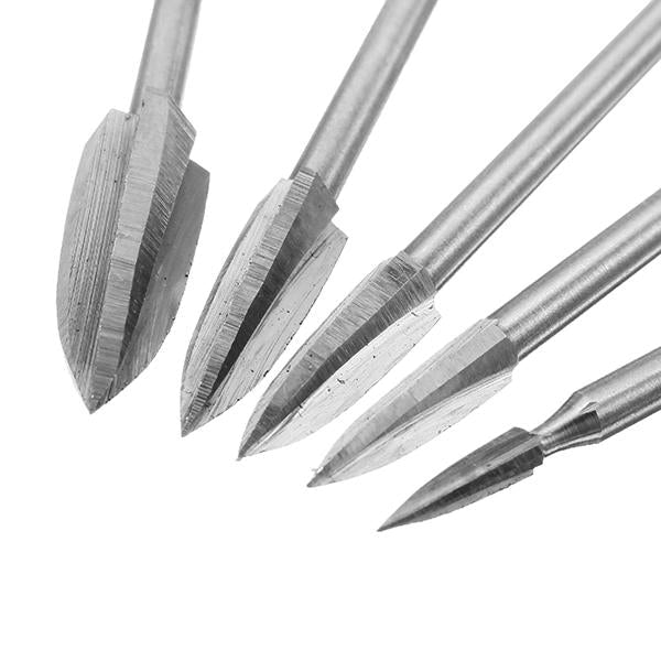 3mm Shank 5Pcs 3-8mm Milling Cutter White Steel Three Blades Wood Carving Knives
