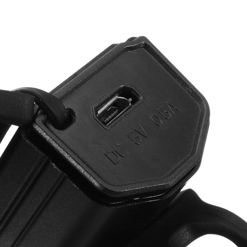 200LM 2 LED 4 Modes IPX6 Waterproof Built-in 1000mAh Battery USB Charging Bike Light