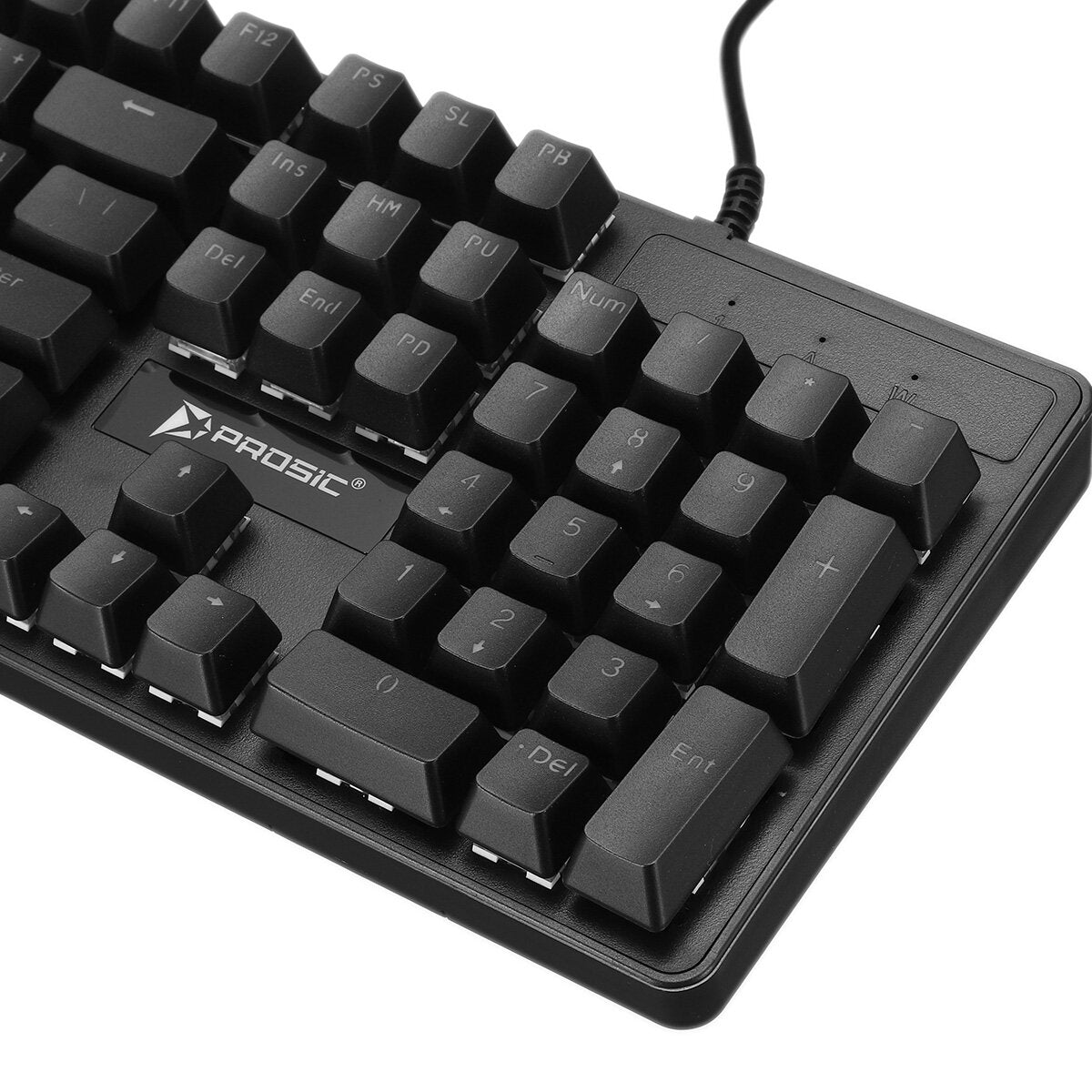 Wired Mechanical Keyboard Blue Switch 104-Key Suspended Keycaps RGB Backlit Mechanical Gaming Keyboard